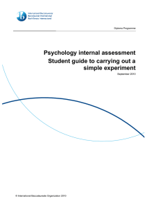 Psychology internal assessment Student guide