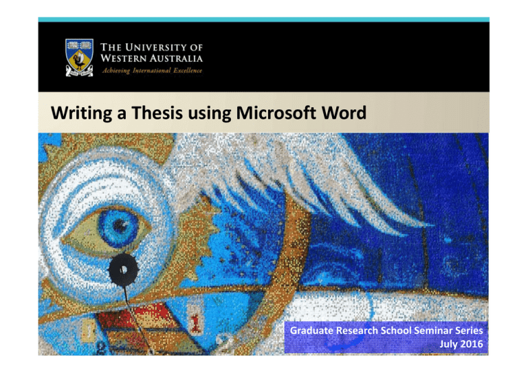 thesis tools in ms word is used for