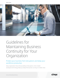 Guidelines for Maintaining Business Continuity for Your