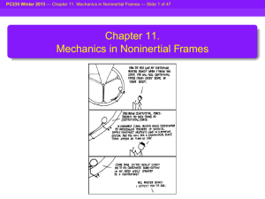 Chapter 11. Mechanics in Noninertial Frames