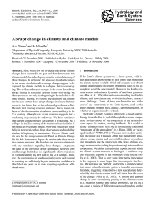 Abrupt change in climate and climate models
