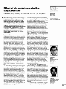 Effect of air pockets on pipeline surge pressure