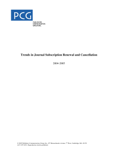 Trends in Journal Subscription Renewal and Cancellation