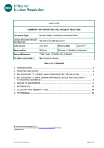 Chemistry of operating civil nuclear reactors