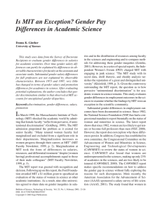 Is MIT an Exception? Gender Pay Differences in Academic Science