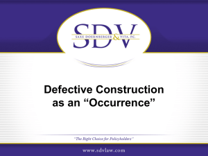 Defective Construction as an “Occurrence”