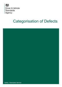 Categorisation of Defects