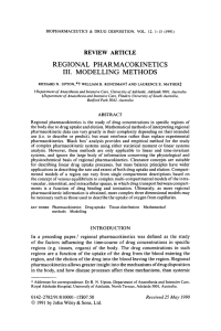 Regional pharmacokinetics III. Modelling methods