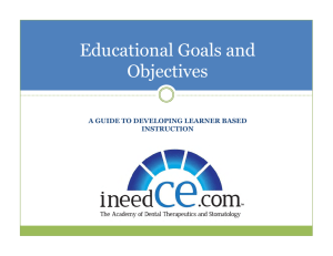 Educational Goals and Objectives