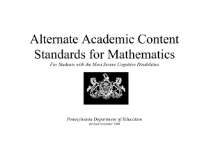 Alternate Academic Content Standards for Mathematics