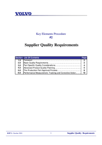 Supplier Quality Requirements