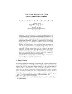 Functional Encryption from (Small) Hardware Tokens