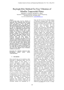 Free Lateral Vibration of Moderately thick trapezoidal Plates