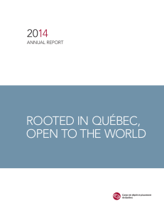 2014 Annual Report - Caisse de dépôt et placement du Québec