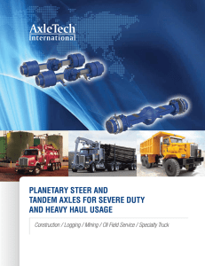 Planetary Steer and tandem axleS for Severe duty and Heavy Haul