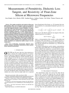Measurements of Permittivity, Dielectric Loss Tangent, and