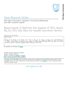 Open Research Online Improvement of dielectric loss tangent of