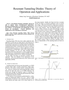Resonant Tunneling Diodes: Theory of Operation and Applications
