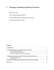 9 Resonant Tunneling in Quantum Structures