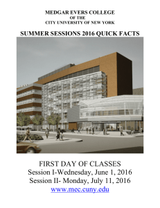 Quick Facts Summer 2016 - Medgar Evers College