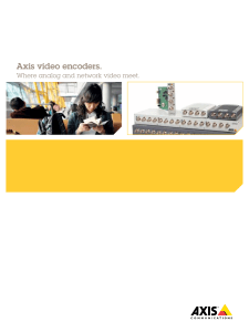 Axis video encoders. - Axis Communications