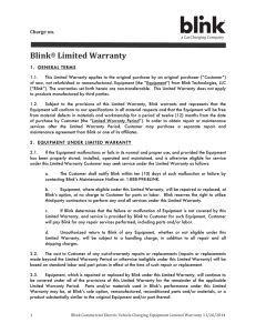 Blink® Limited Warranty