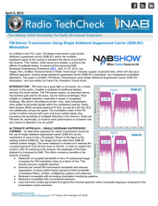 FM-Stereo Transmission Using Single Sideband Suppressed Carrier