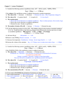 Chapter 9 - Lecture Worksheet 5 1. Consider the following system at