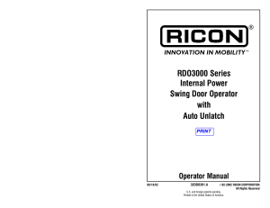RDO3000 Series Internal Power Swing Door Operator with