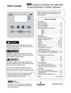 381333-400D User`s Guide for Group G Controller version 11 on