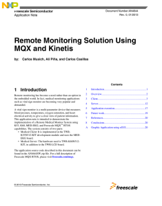 Remote monitoring solution using MQX and Kinetis MCUs