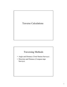 Traverse Calculations Traversing Methods