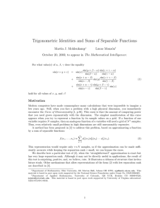 Trigonometric Identities and Sums of Separable