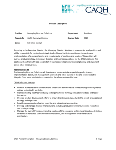 Position Description Position Managing Director, Solutions