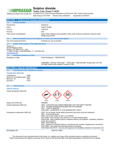 Sulfur Dioxide SO2 Safety Data Sheet SDS P4655