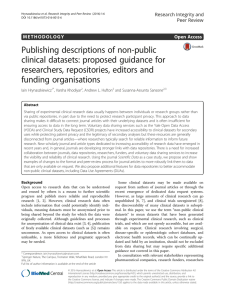 Publishing descriptions of non-public clinical datasets