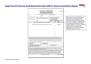 Sample Form 3311 American Goods Returned Declaration