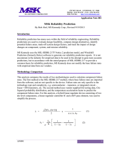 MSK Reliability Prediction
