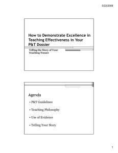 How to Demonstrate Excellence in Teaching Effectiveness in Your