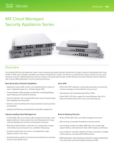 MX Cloud Managed Security Appliance Series