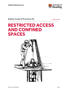 Safety Code of Practice 39: Restricted access and confined spaces
