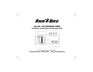 Rain Bird ISA 300 / 400 Series Sprinkler Timer Manual