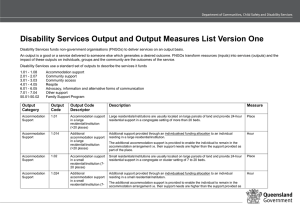 Disability Services Output and Output Measures List