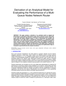 Derivation of an Analytical Model for Evaluating the Performance of