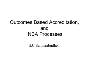 Outcomes Based Accreditation, and NBA Processes