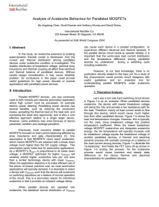 Analysis of Avalanche Behaviour for Paralleled MOSFETs