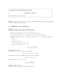 Probability review document