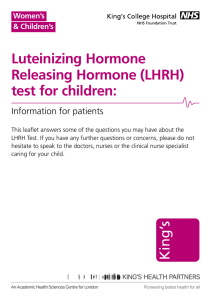 Luteinizing Hormone Releasing Hormone (LHRH) test for children: