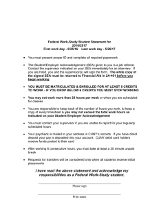 Federal Work-Study Acknowledgement Statement for