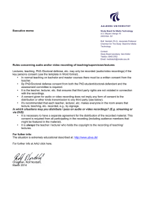 Rules concerning audio and-or video recording of teaching